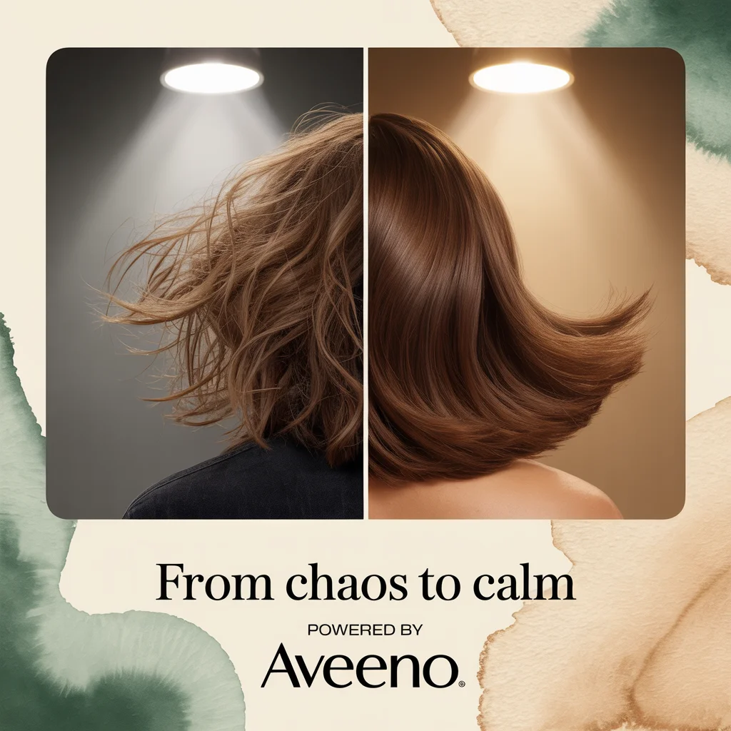 Hair transformation results with Aveeno treatment