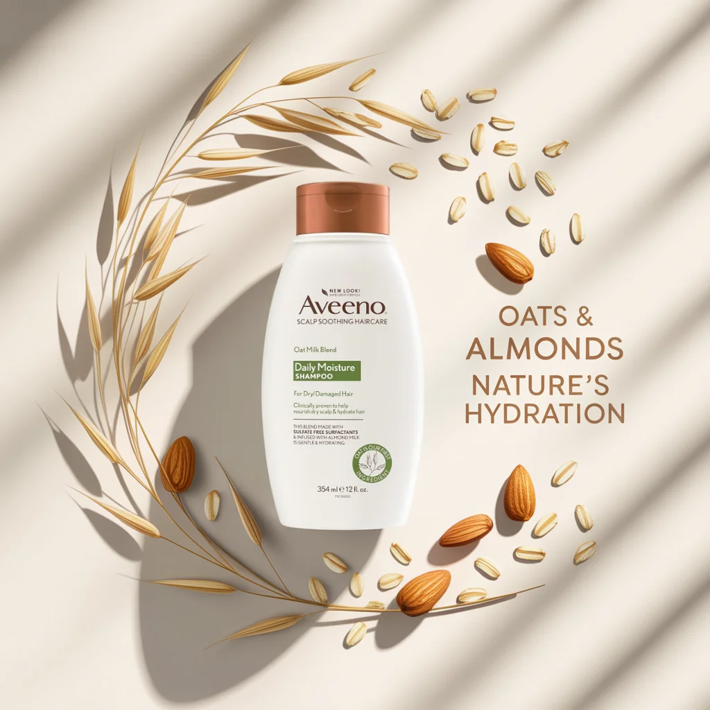 Aveeno ingredients breakdown showing oat milk and almond extract